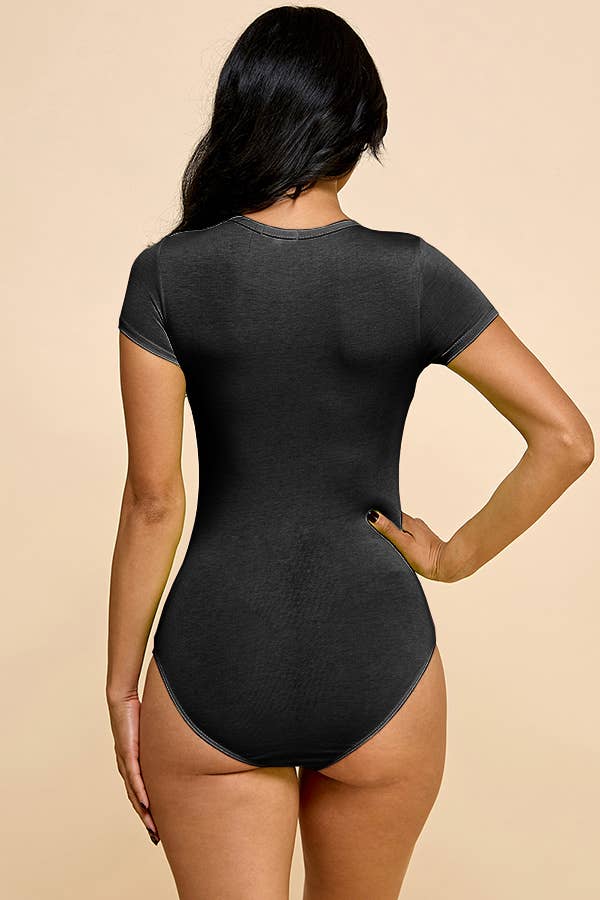 Short Sleeve Crew Neck Basic Bodysuit