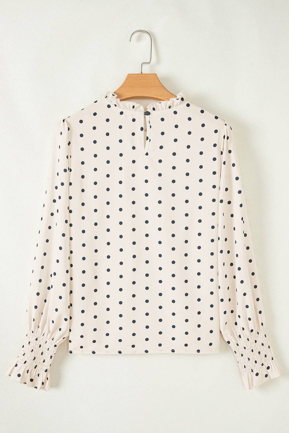 Polka Dot Lantern Sleeve Blouse