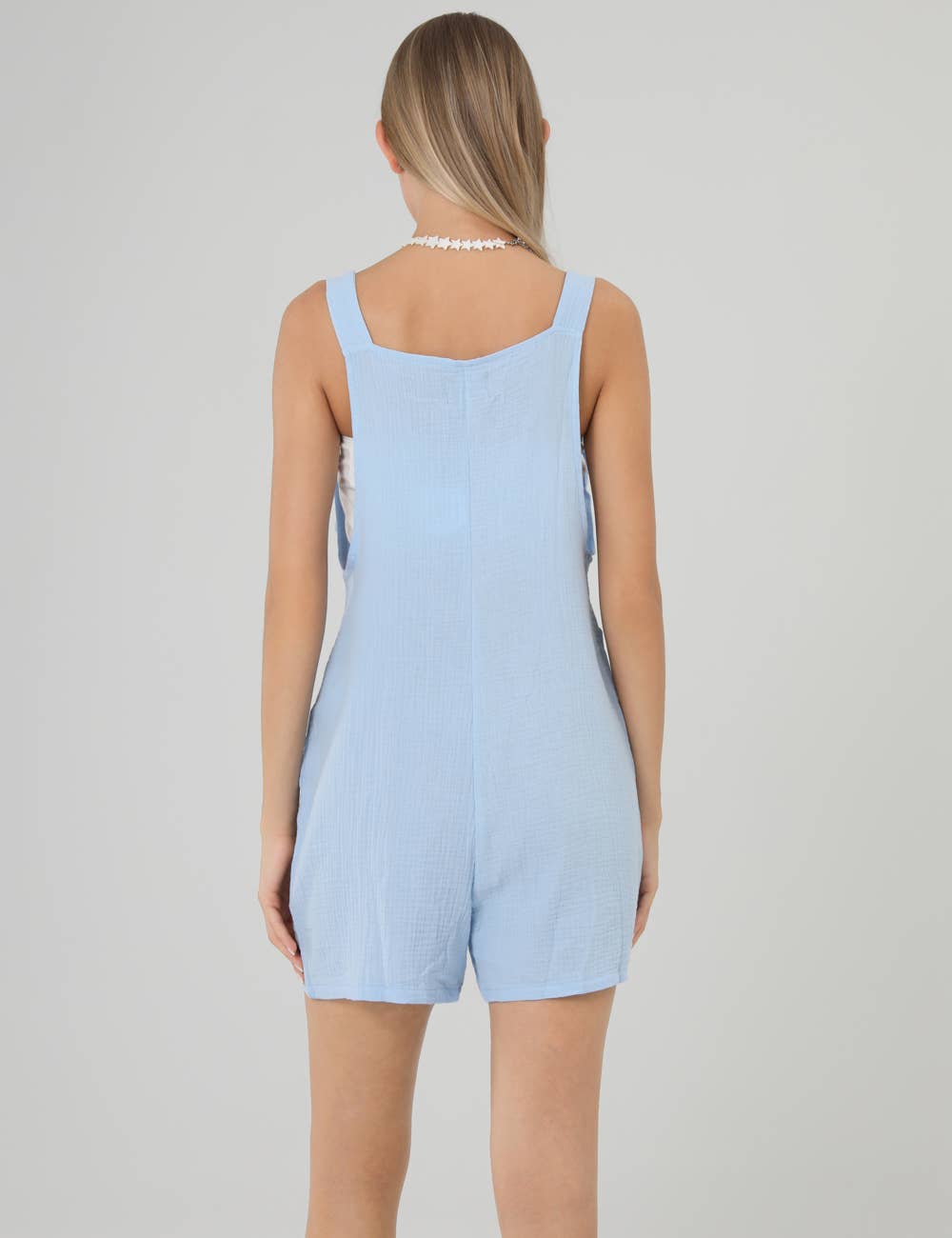Summer Solid Color Romper Pocket Women Jumpsuit