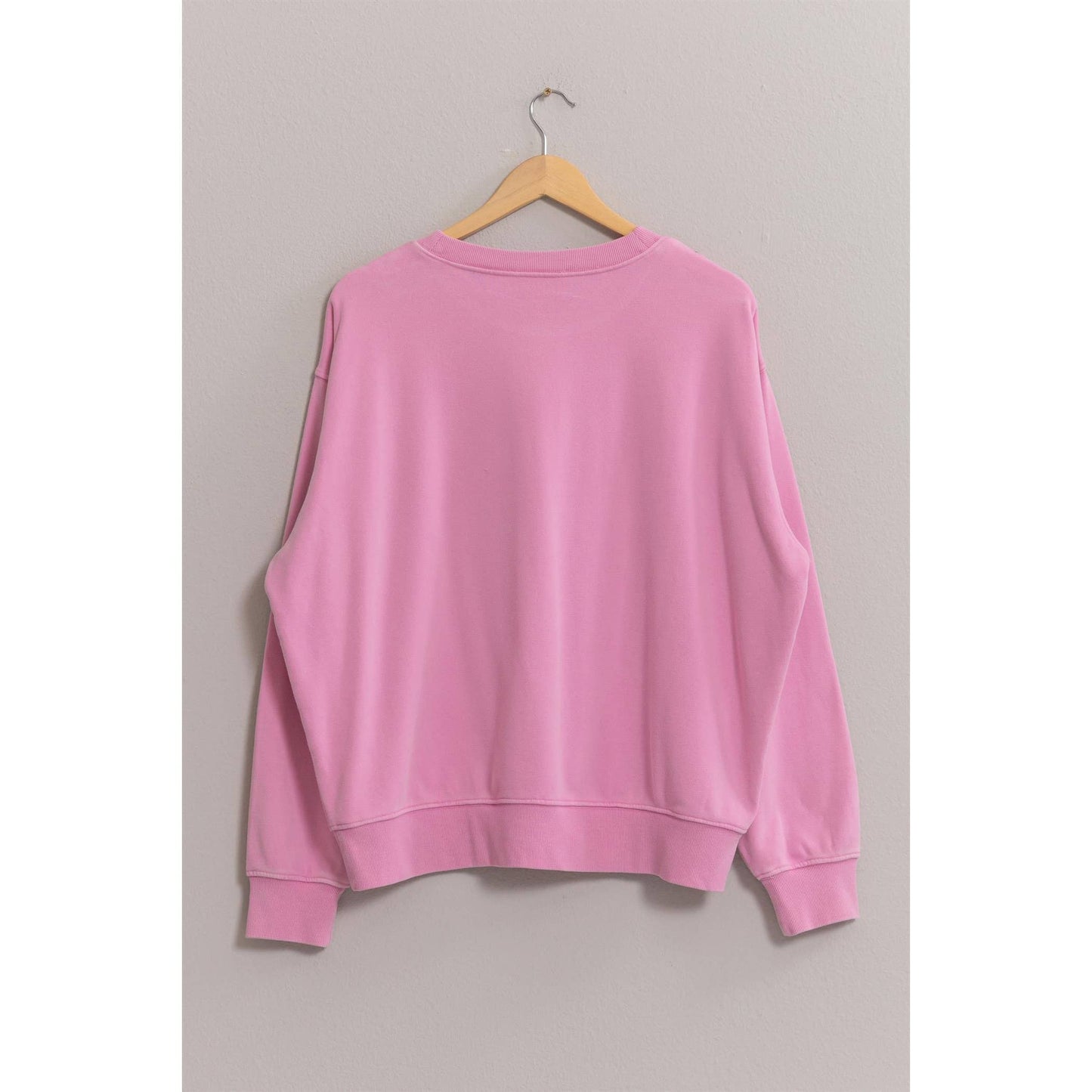 DZ24E438-Drop Shoulders Crew Neck Sweatshirt