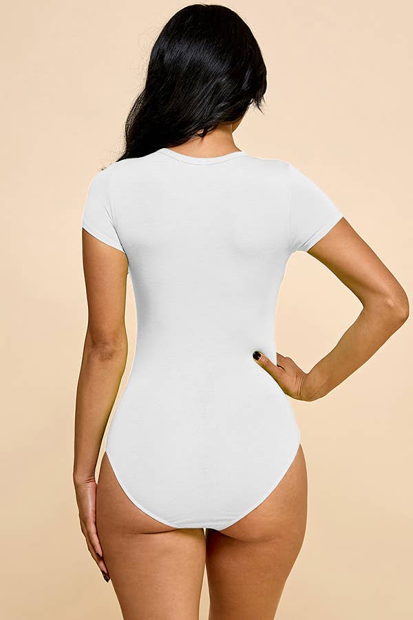 Short Sleeve Crew Neck Basic Bodysuit