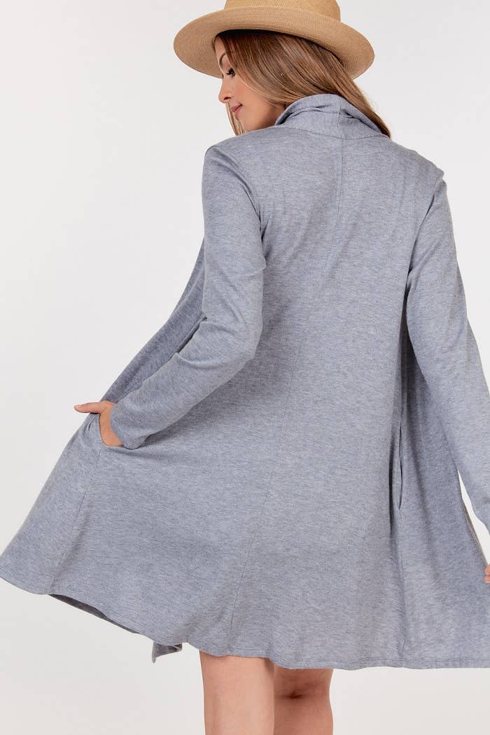Faux Cashmere Cardigan - Open Front Detailing