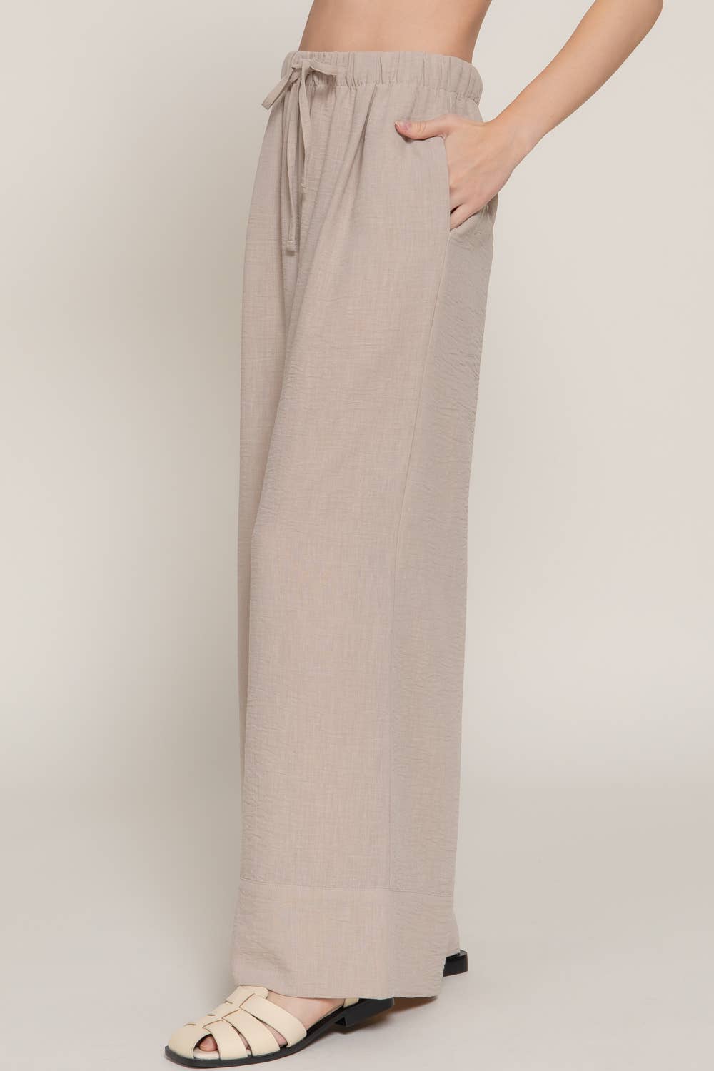 Boho Palazzo Pants in Sand Beige ā Wide-Leg, Lightweight & Effortless