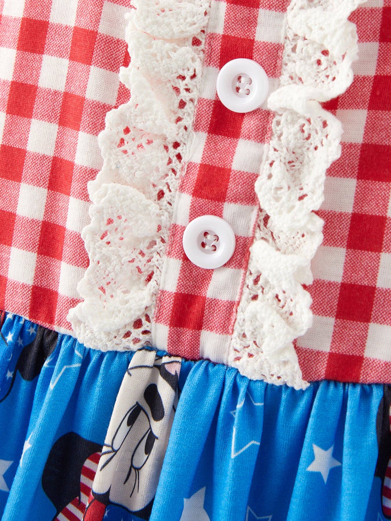 4th of July Print Plaid Girls Outfits Set 🇺🇸