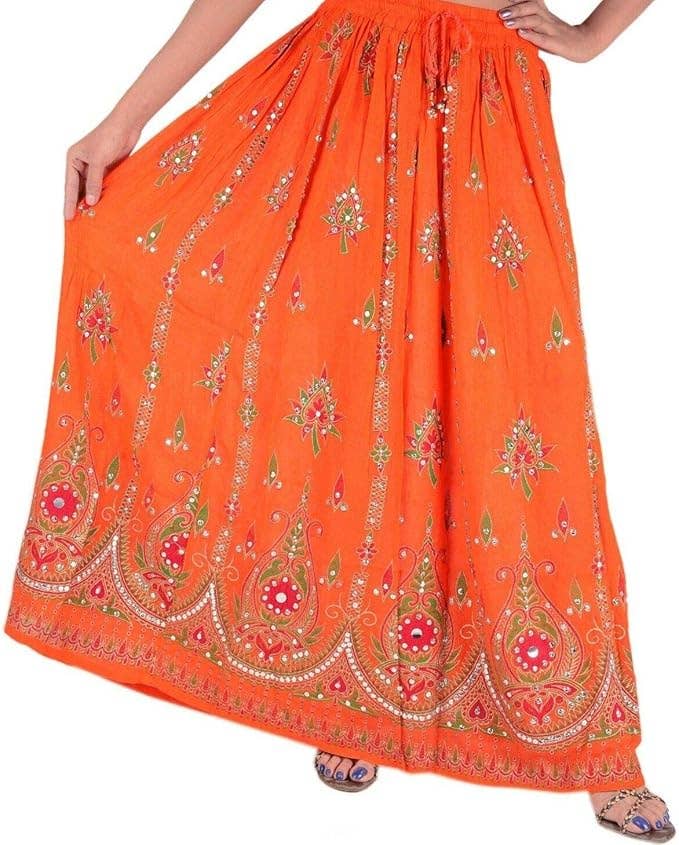 Women's Hippie Bohemian Gypsy Sequin Long Skirt - Assorted