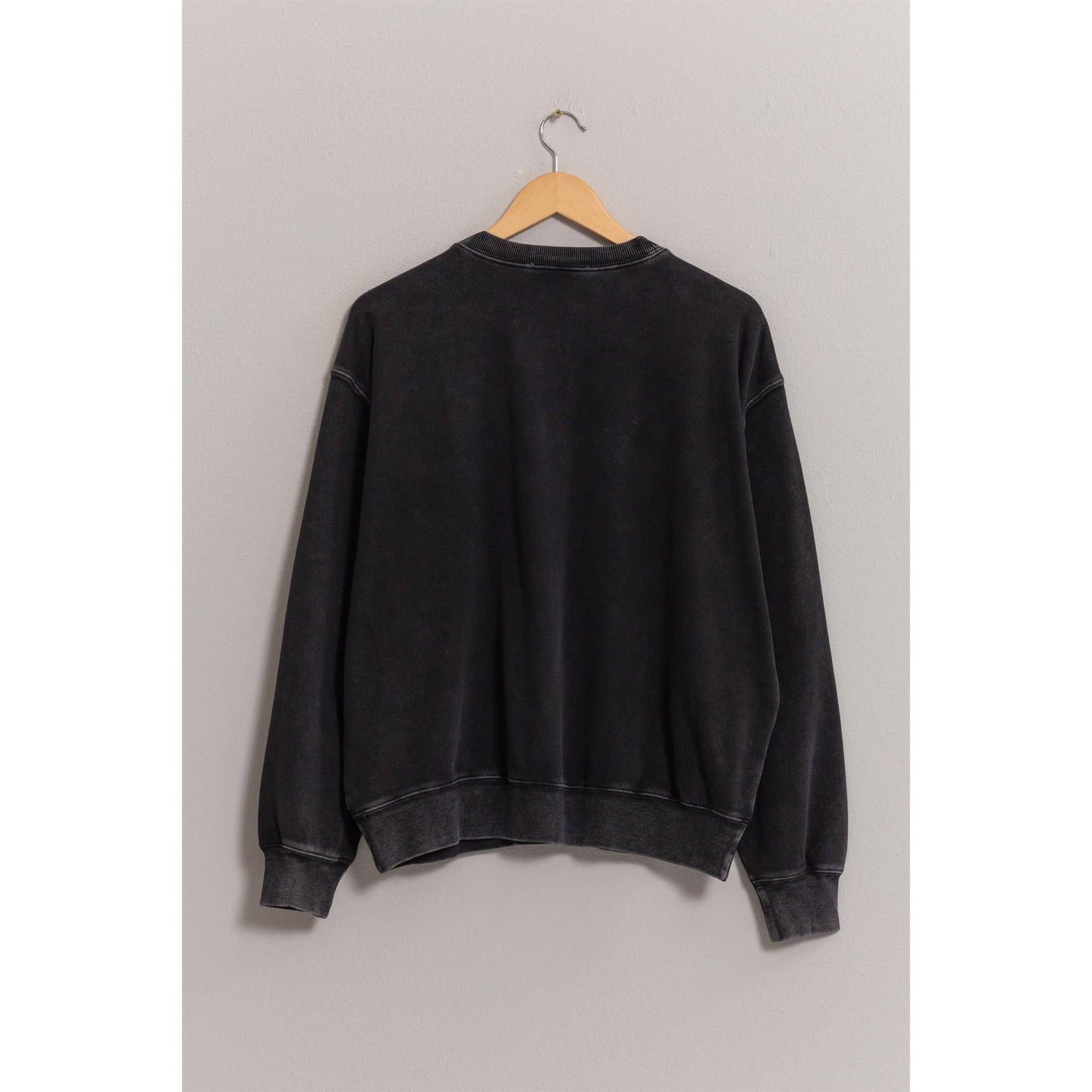 DZ24E438-Drop Shoulders Crew Neck Sweatshirt