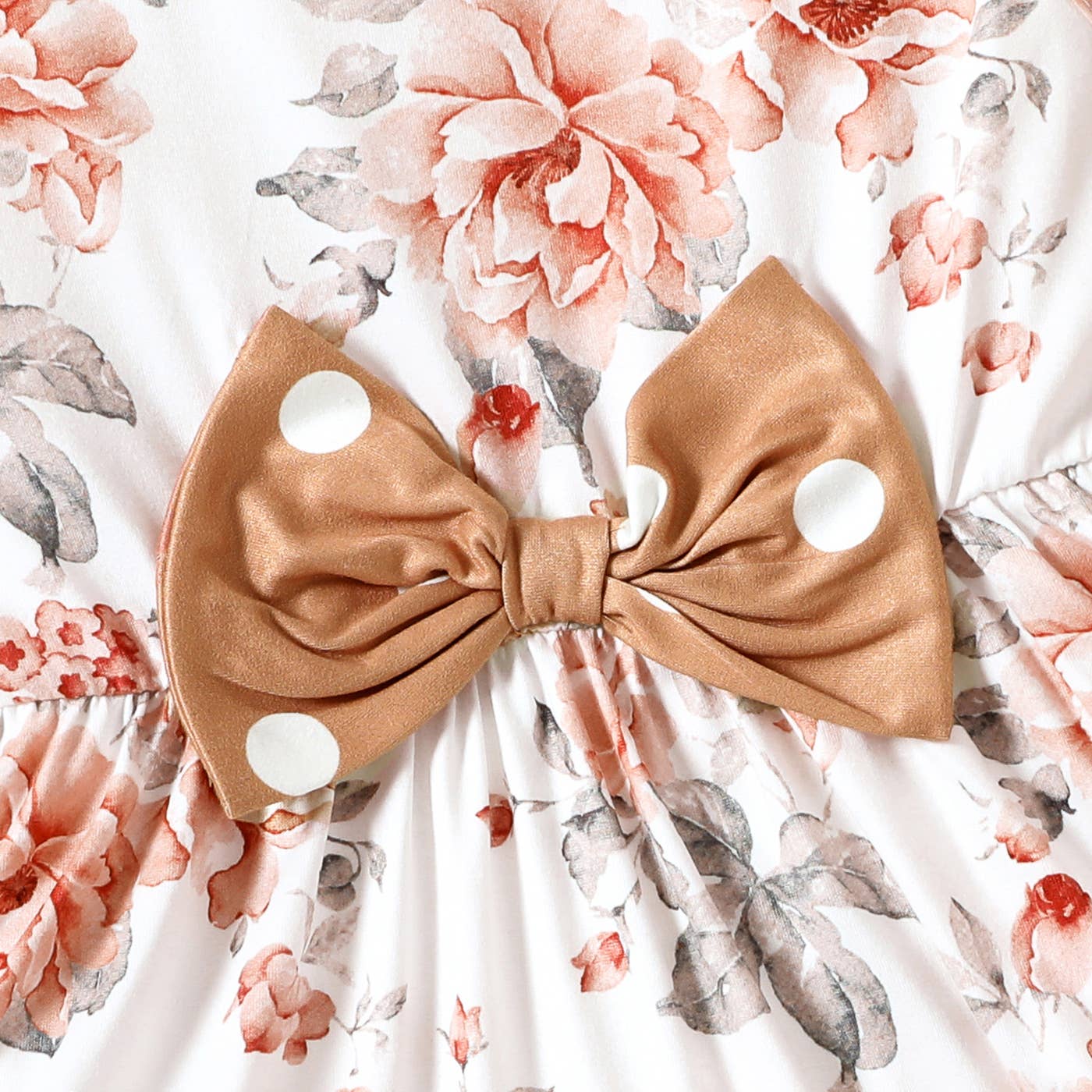 🌸 Toddler Girl Floral Ruffle Top & Polka Dot Leggings Set