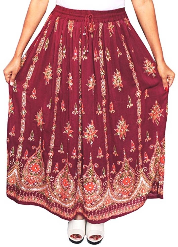 Women's Hippie Bohemian Gypsy Sequin Long Skirt - Assorted