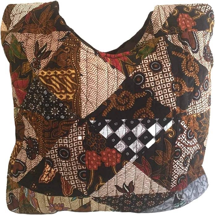 Cotton Quilted Patchwork Shoulder Tote Bag Boho Casual Style