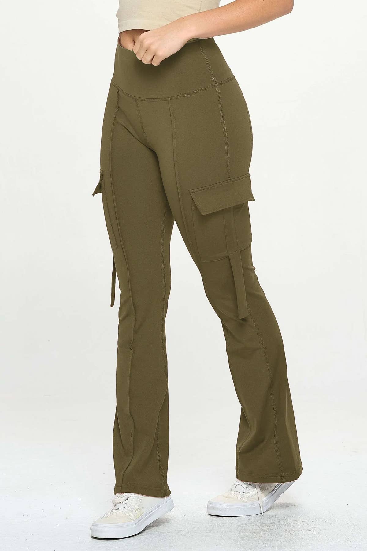 Active wear flare yoga legging cargo pants