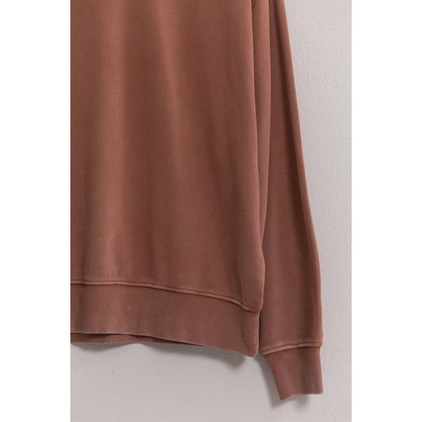 DZ24E438-Drop Shoulders Crew Neck Sweatshirt