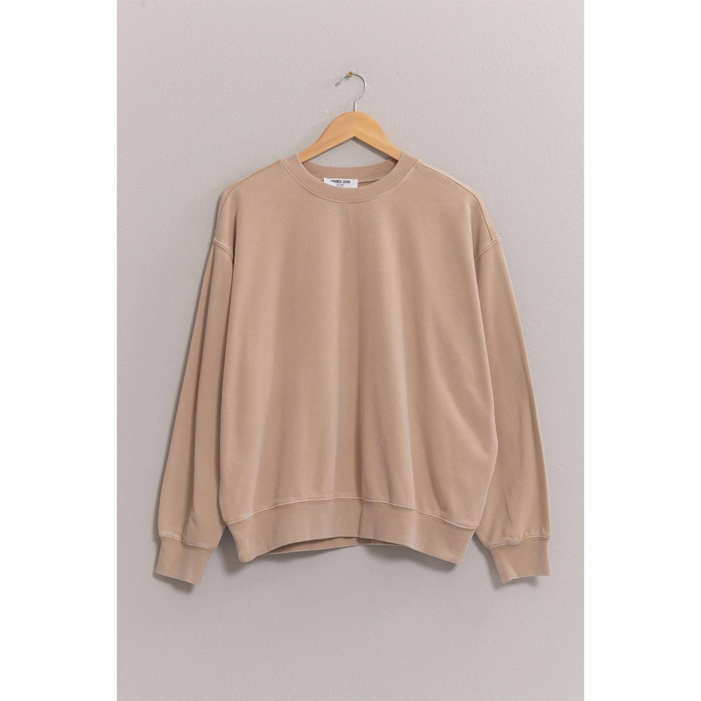 DZ24E438-Drop Shoulders Crew Neck Sweatshirt