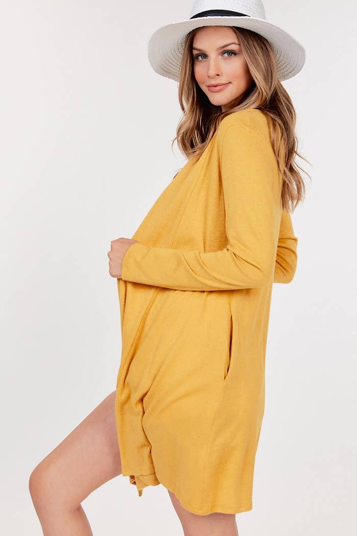 Faux Cashmere Cardigan - Open Front Detailing