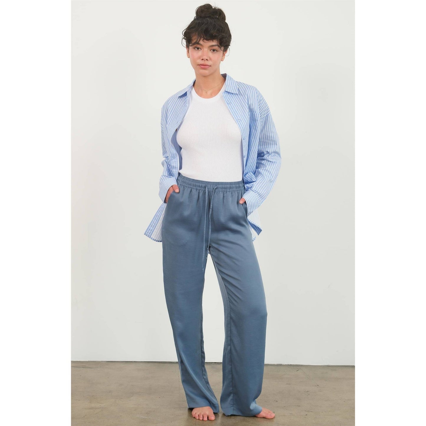 DZ24F305-RELAXED DRAWSTRING WAIST PANTS