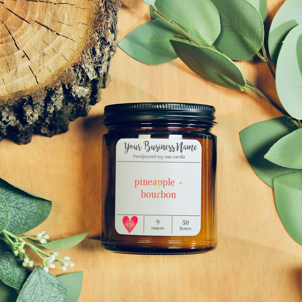 9 oz. Candles - Your Business Name + Small Logo Signature