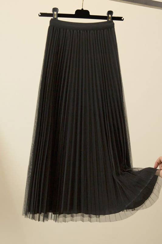 Whimsical Elegance Midlength Tulle Pleated Skirt