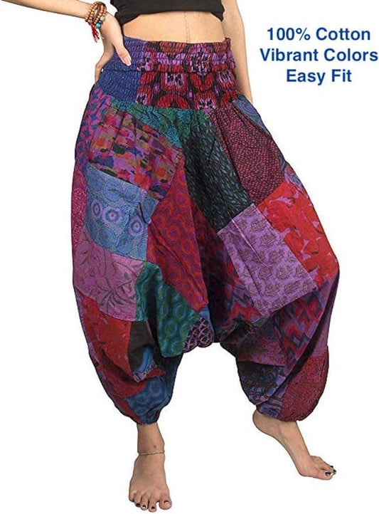 Cotton Harem Pants Boho Hippie Yoga Patch Print Casual Wear