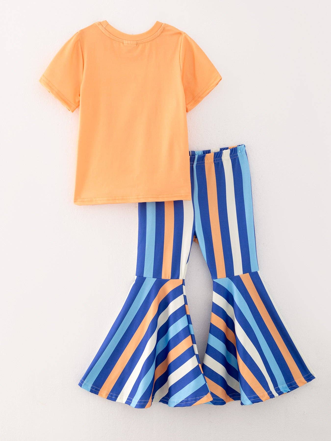 Girls Bluey Print Top+Bell-Bottom Pants Outfits