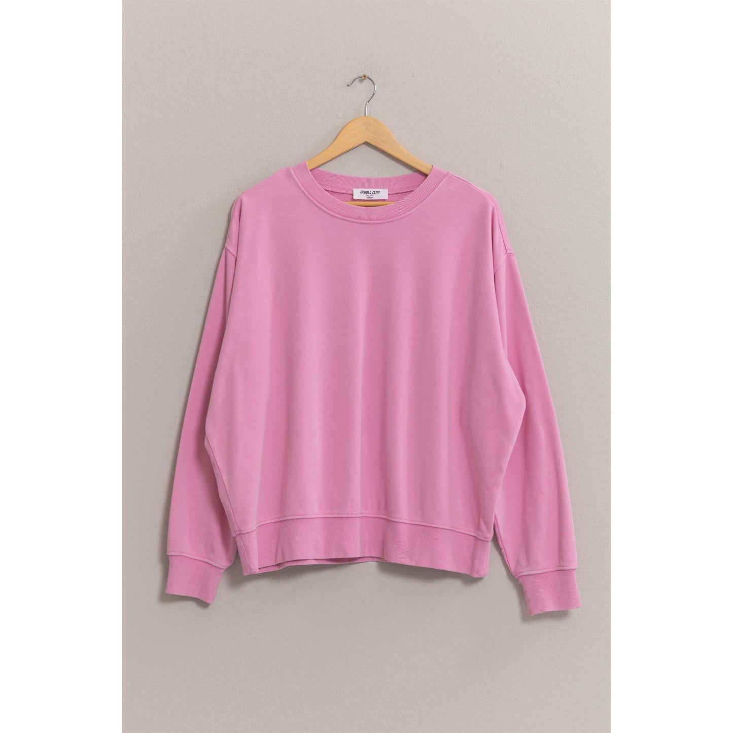 DZ24E438-Drop Shoulders Crew Neck Sweatshirt
