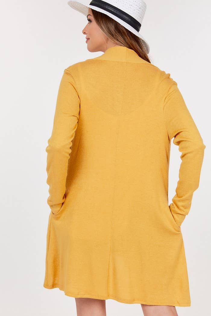 Faux Cashmere Cardigan - Open Front Detailing