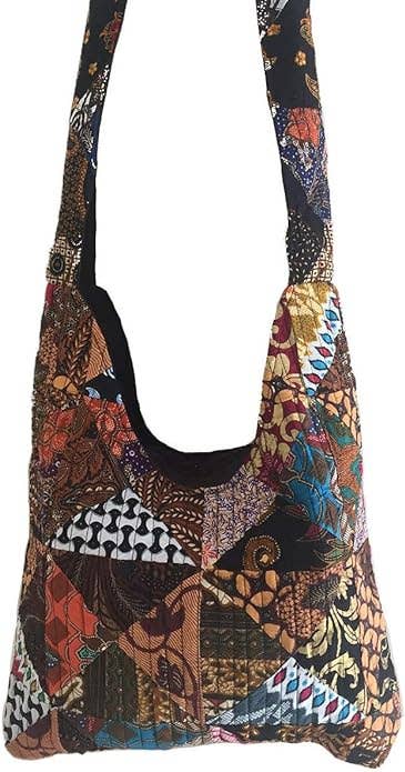 Cotton Quilted Patchwork Shoulder Tote Bag Boho Casual Style