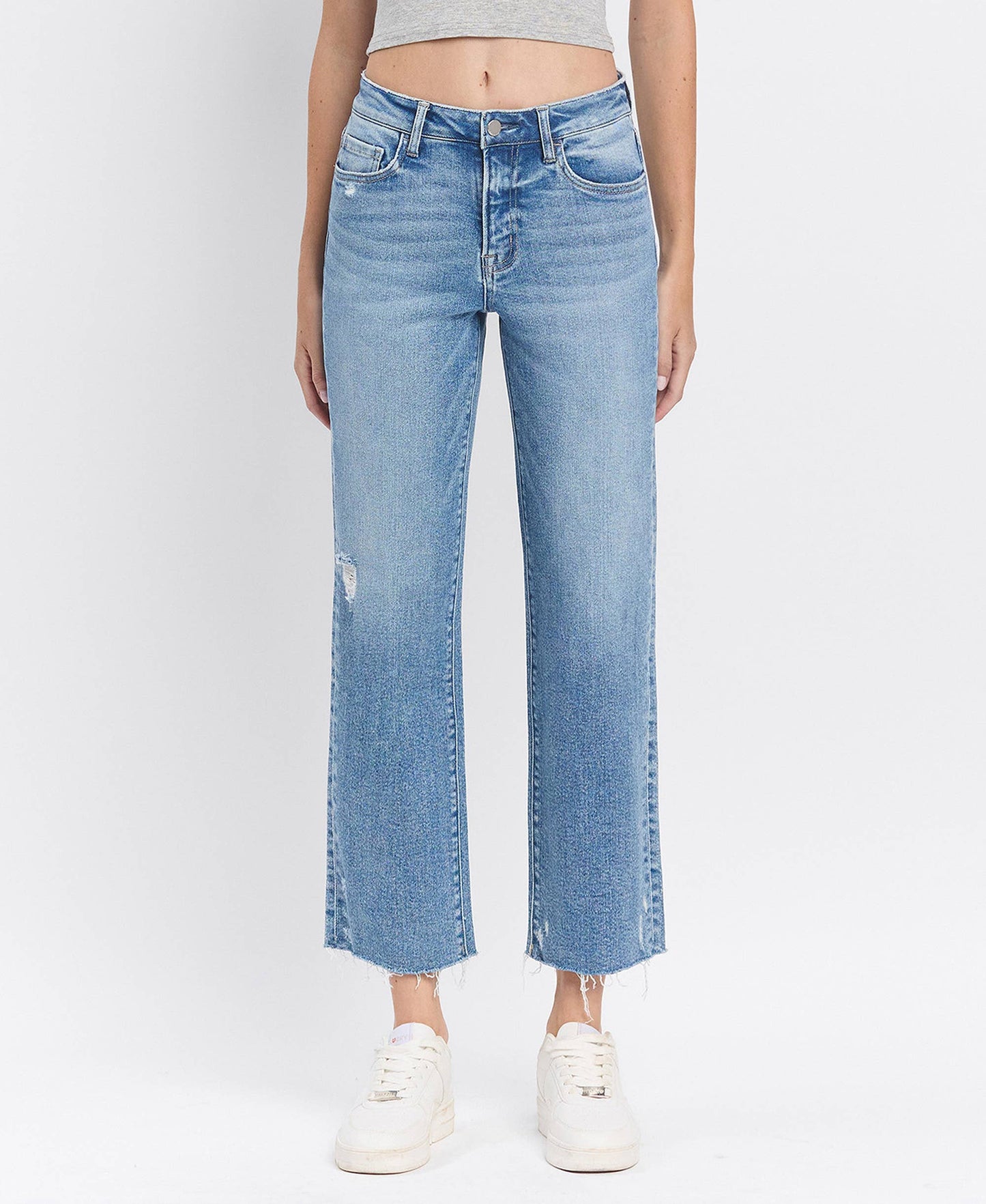 HIGH RISE ANKLE STRAIGHT JEANS F5866