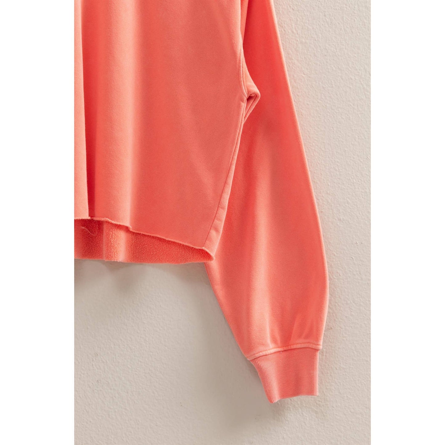 DZ25E112-Oversized Cropped Sweatshirt With Raw Hem