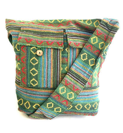Large Shoulder Tote Bag Boho Hippie Casual Tote Ikat Designs