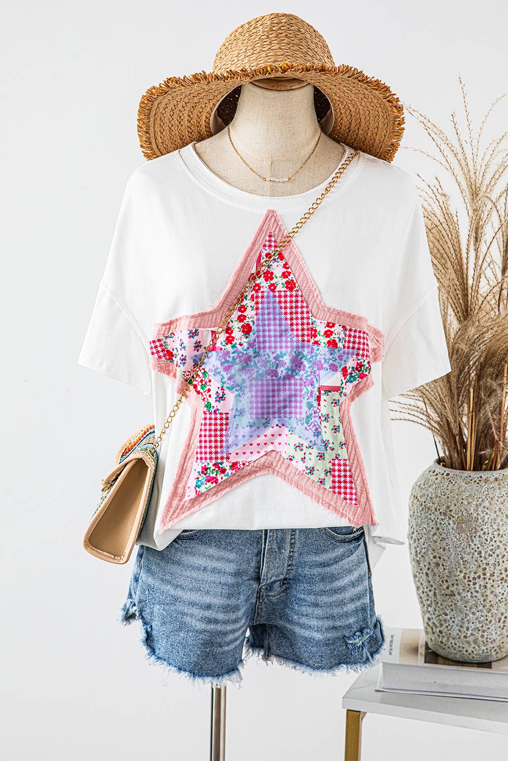 Unique Star Patch Work Tee