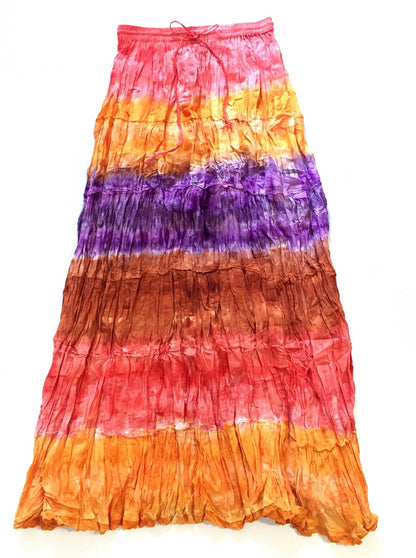 Women's Hippie Bohemian GypsyTie Dye Long Skirt - Assorted