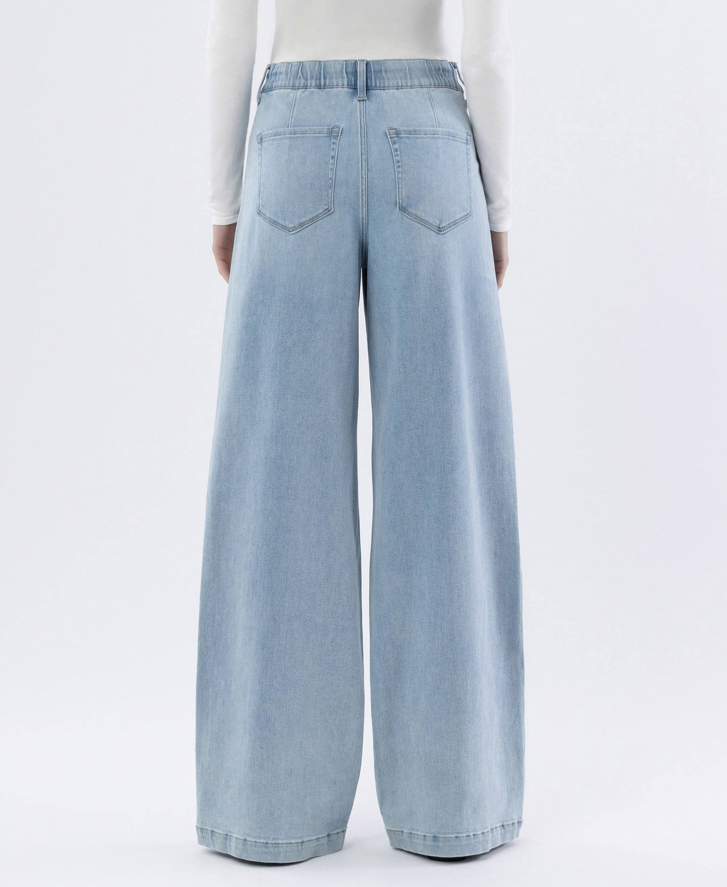 SUPER HIGH RISE DRAWCORD ELASTIC WB WIDE LEG JEANS F6099