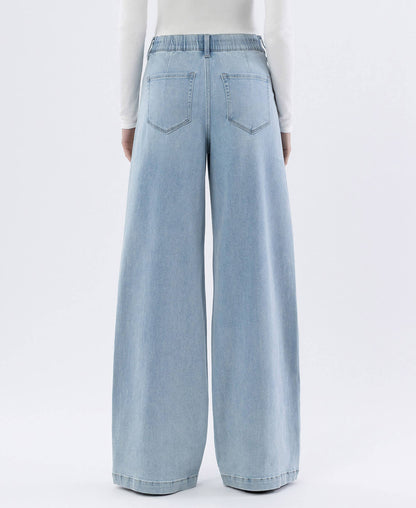 SUPER HIGH RISE DRAWCORD ELASTIC WB WIDE LEG JEANS F6099