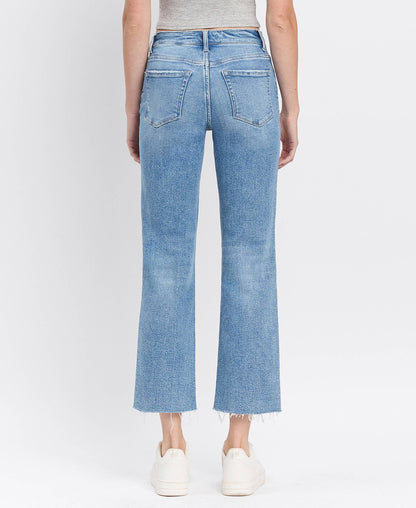 HIGH RISE ANKLE STRAIGHT JEANS F5866