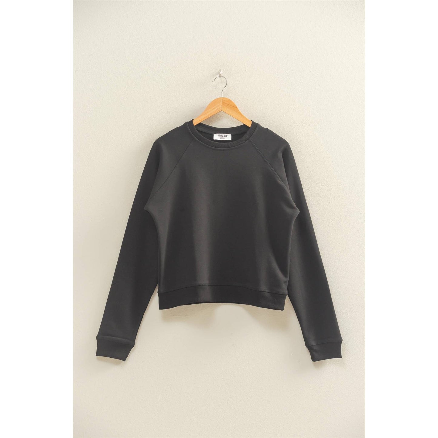 Crew Neck Raglan Sleeve Comfy Pullover Sweatshirt