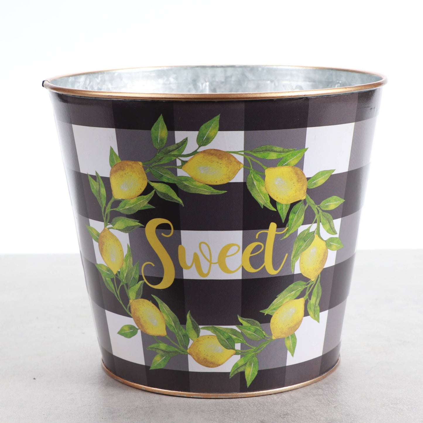 Lemon Design Metal Pot for Houseplants - 4" and 6" Options