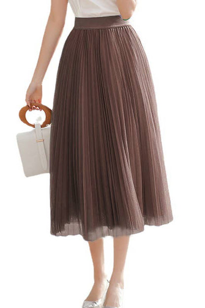 Whimsical Elegance Midlength Tulle Pleated Skirt