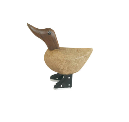 Spotty Boots Wooden Garden Duck Statues Figurines Set -Small
