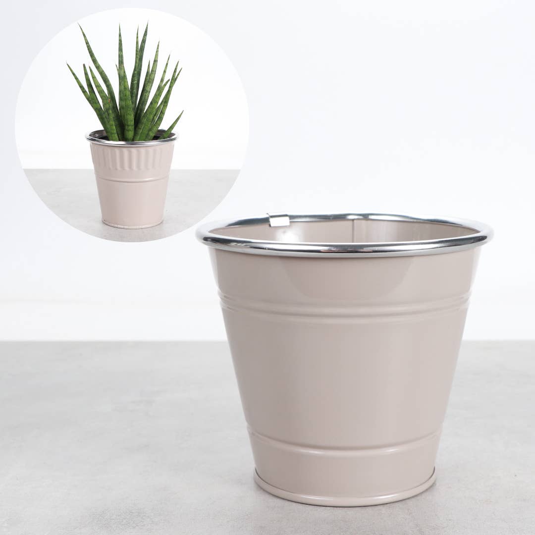 4" Solid Color Metal Pot Cover for Plants - 10 Color Options