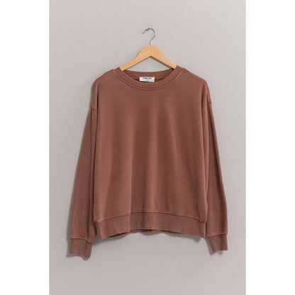 DZ24E438-Drop Shoulders Crew Neck Sweatshirt