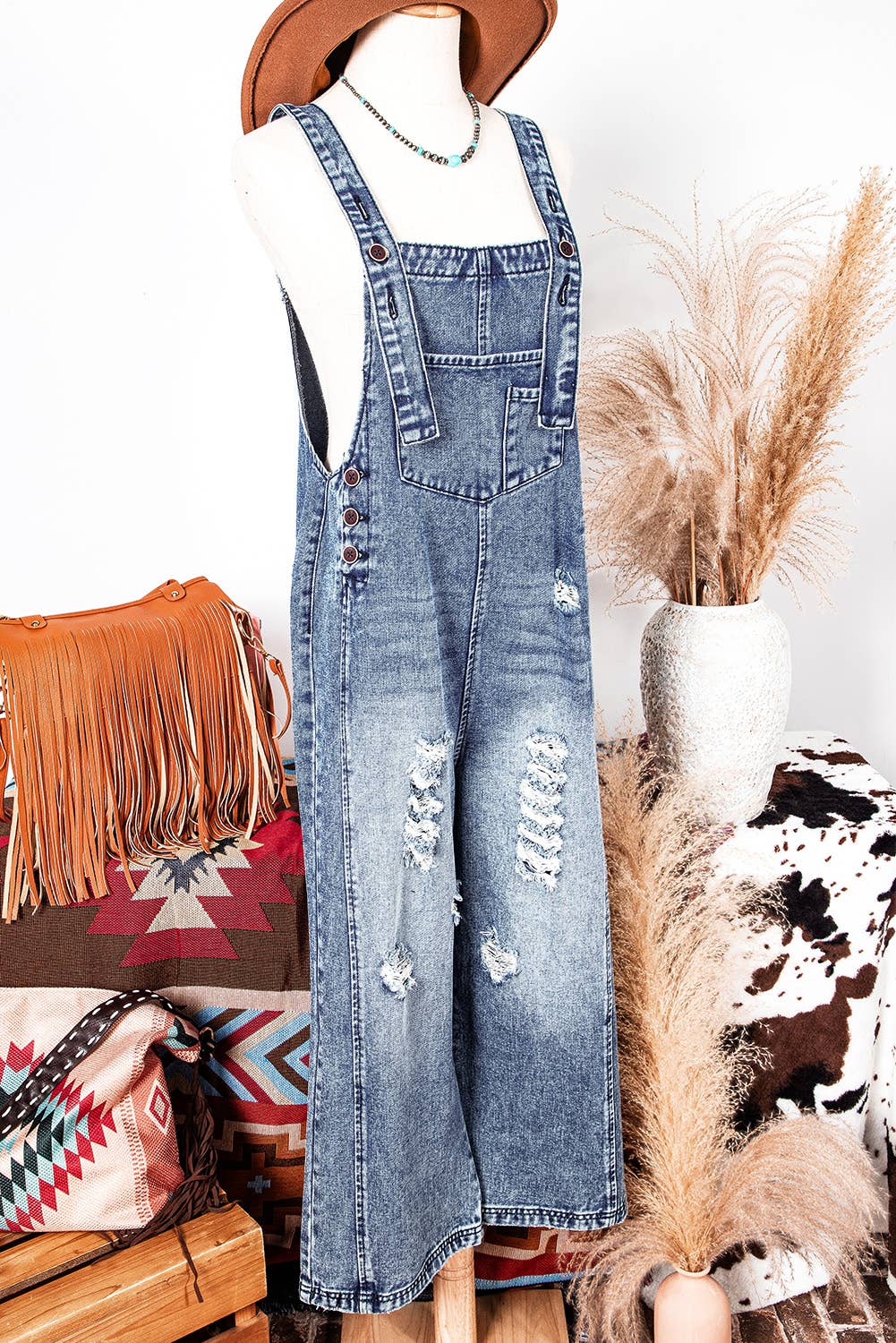 Rugged Chic Denim Overalls