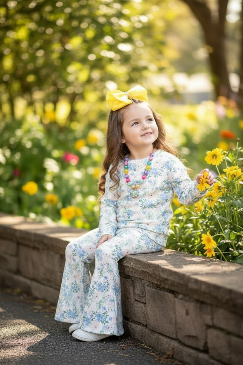 Easter bunny printed girls 2 piece set. OFG60116 SOL