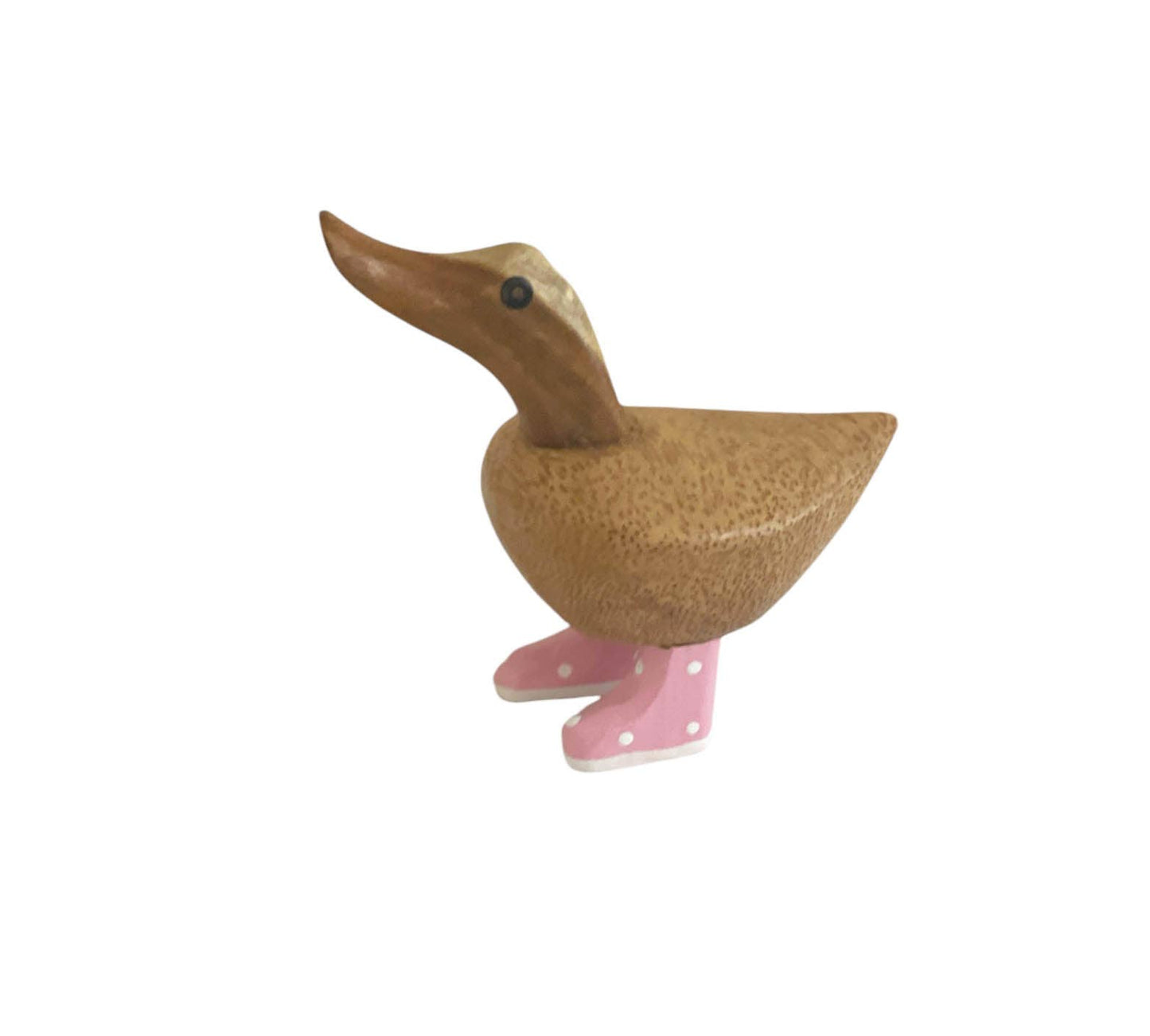 Spotty Boots Wooden Garden Duck Statues Figurines Set -Small