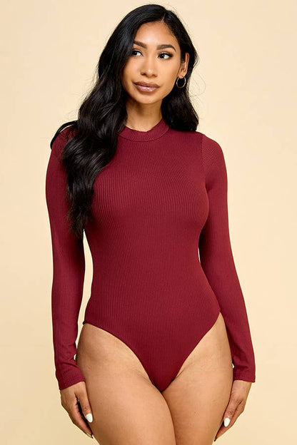 RT51721L Mock Neck Ribbed Double Layered