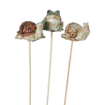 Garden Friends Pottery Plant Pick - 9" Height