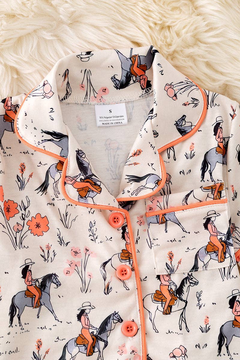 (GIRLS) Floral western pajamas. PJG50296 AMY