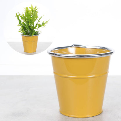 4" Solid Color Metal Pot Cover for Plants - 10 Color Options