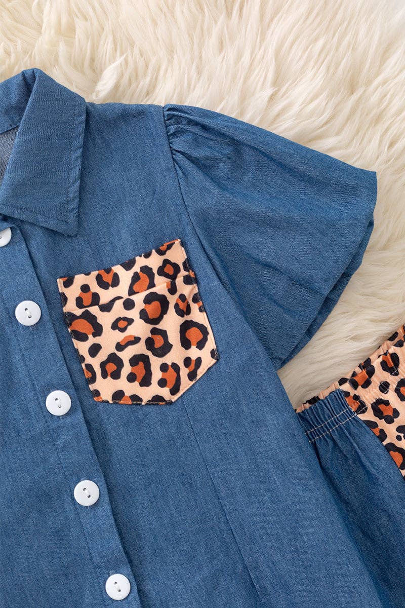 Cheetah printed girls 2 piece set. DRG53652 JEAN