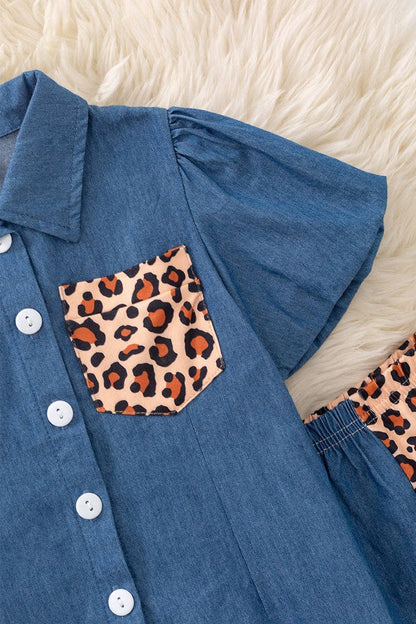 Cheetah printed girls 2 piece set. DRG53652 JEAN