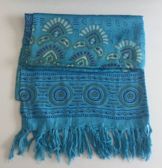 Block Printed Mandala Sarong Beach Cover Up Wrap Blanket