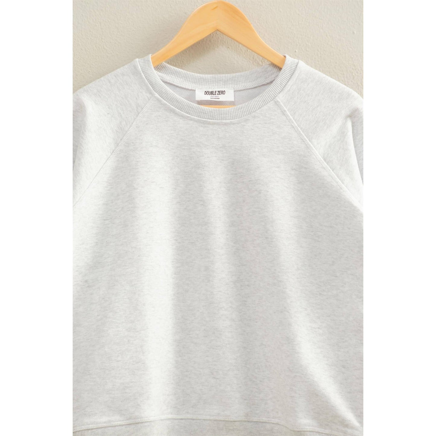 Crew Neck Raglan Sleeve Comfy Pullover Sweatshirt